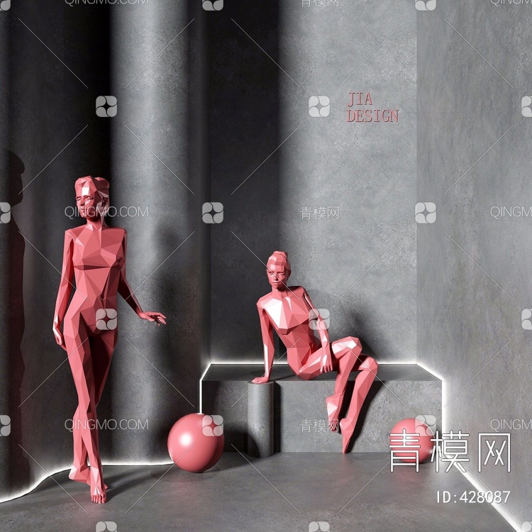 女性人物雕塑3D模型下载【ID:428087】