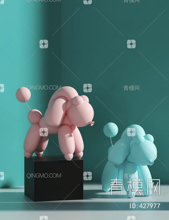 小狗雕塑摆件3D模型下载【ID:427977】