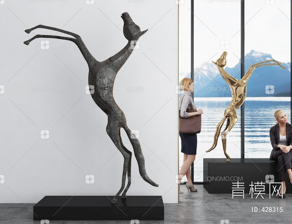 雕塑马艺术品摆件3D模型下载【ID:428315】
