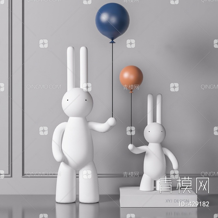 兔子摆件3D模型下载【ID:429182】