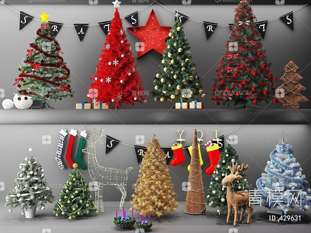 圣诞树3D模型下载【ID:429631】
