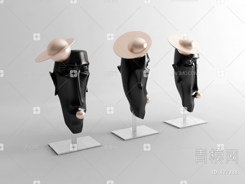 人物雕塑摆件3D模型下载【ID:427988】