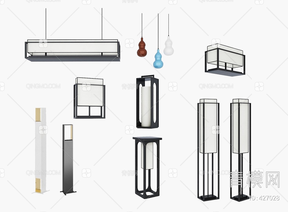 灯具组合3D模型下载【ID:427028】