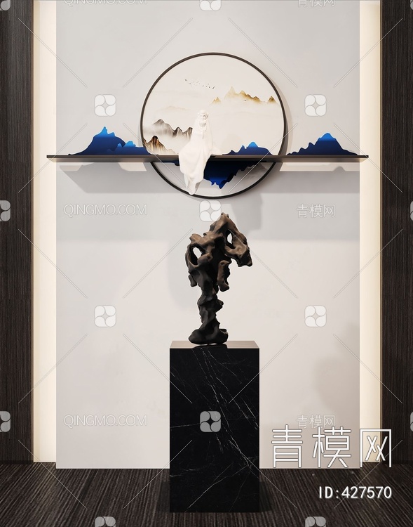 玄关雕塑摆件墙饰3D模型下载【ID:427570】