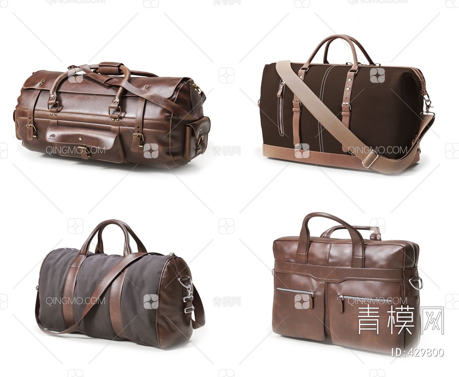 皮包旅行包手提包组合3D模型下载【ID:429800】