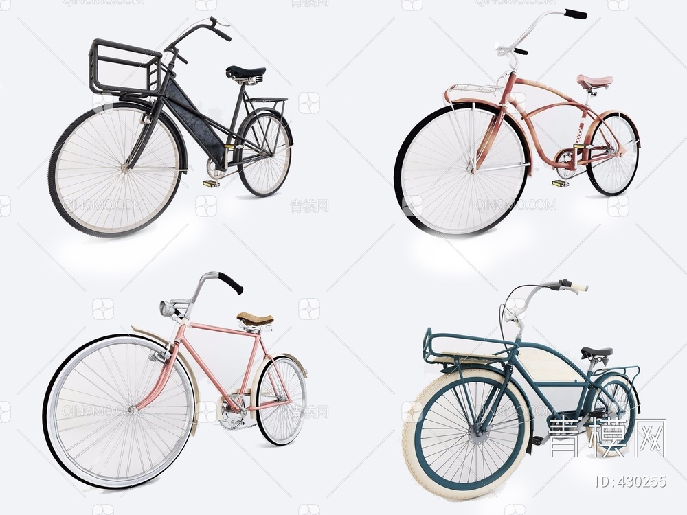 复古自行车3D模型下载【ID:430255】