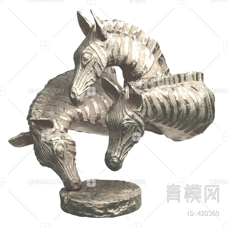 斑马雕塑3D模型下载【ID:428360】