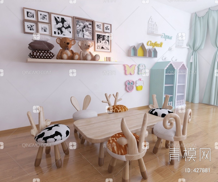 儿童家具组合3D模型下载【ID:427881】