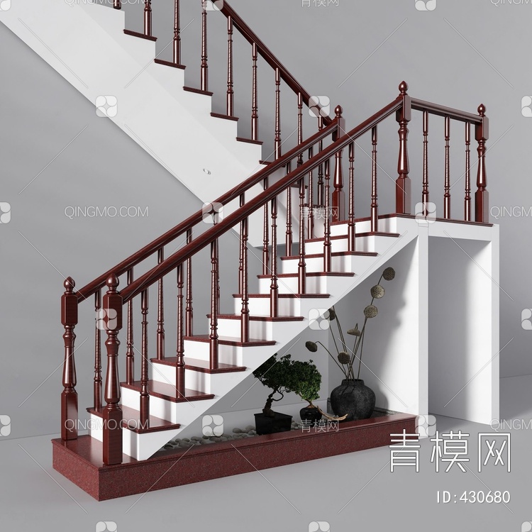 实木楼梯3D模型下载【ID:430680】