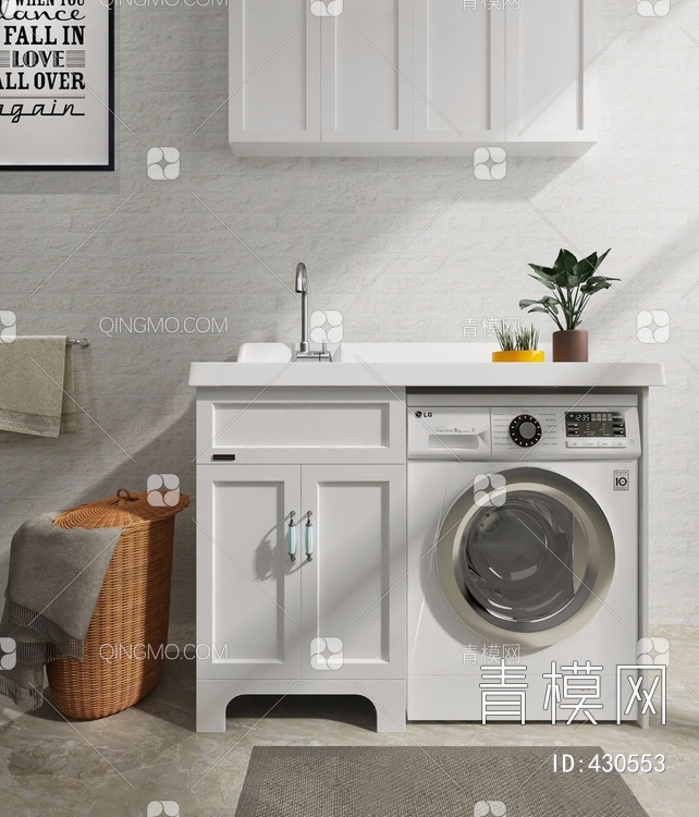 卫浴柜洗衣机3D模型下载【ID:430553】