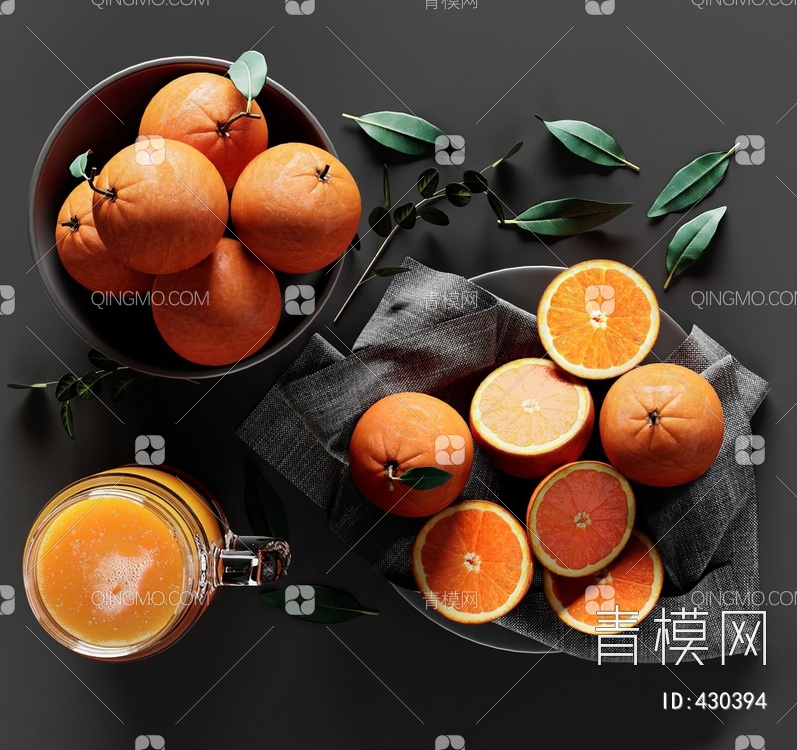 果汁橘子3D模型下载【ID:430394】