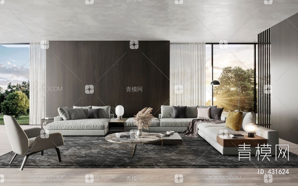 意大利 minotti 客厅3D模型下载【ID:431624】