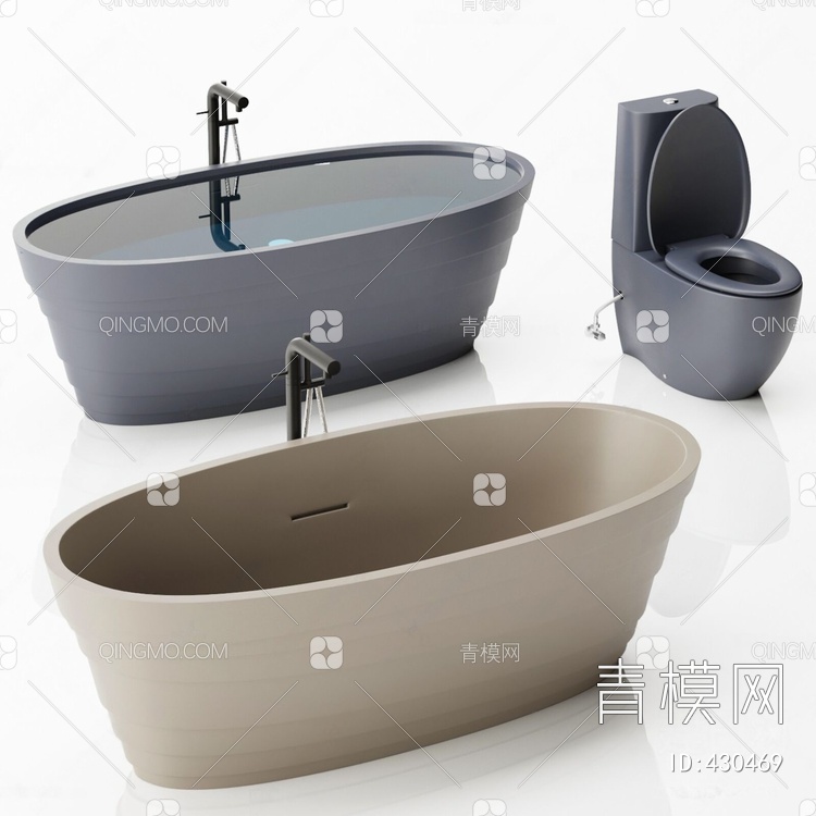 浴缸马桶3D模型下载【ID:430469】
