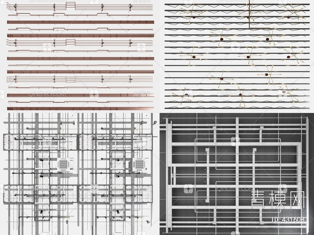 管道吊顶组合3D模型下载【ID:431608】