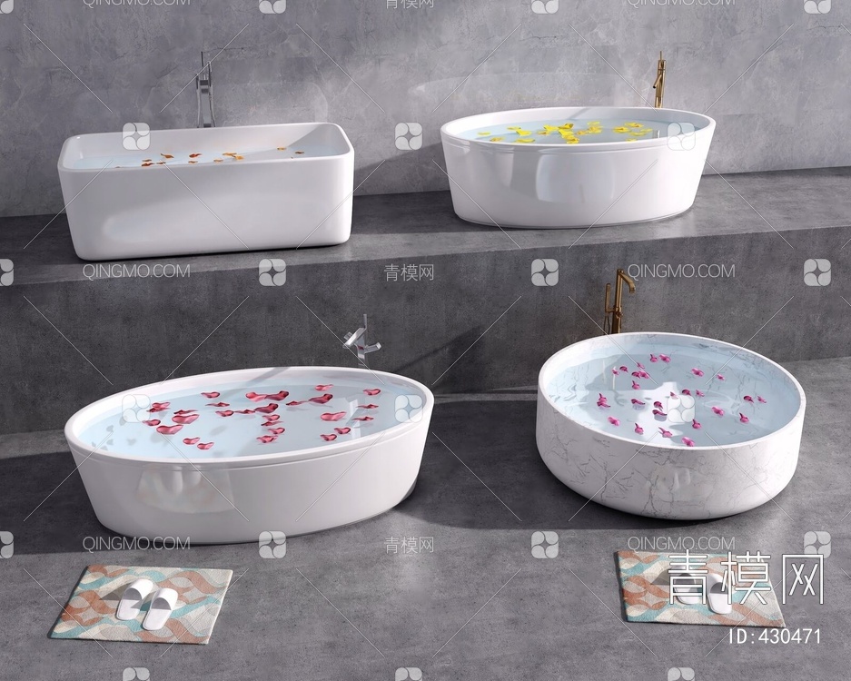 浴缸组合3D模型下载【ID:430471】
