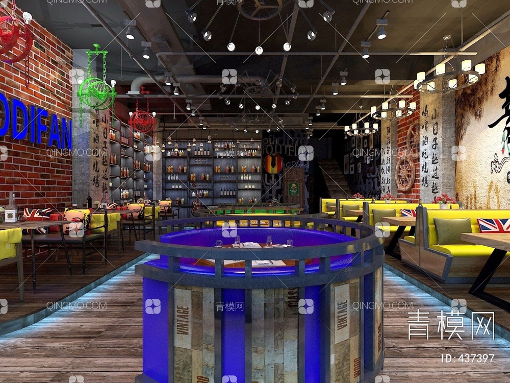 餐饮空间3D模型下载【ID:437397】