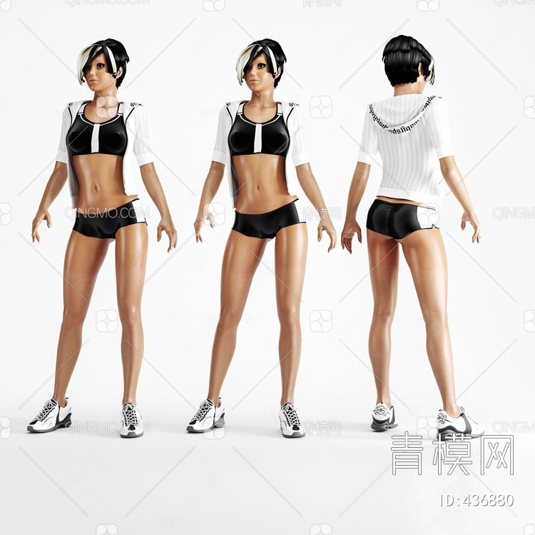 女人模特3D模型下载【ID:436880】