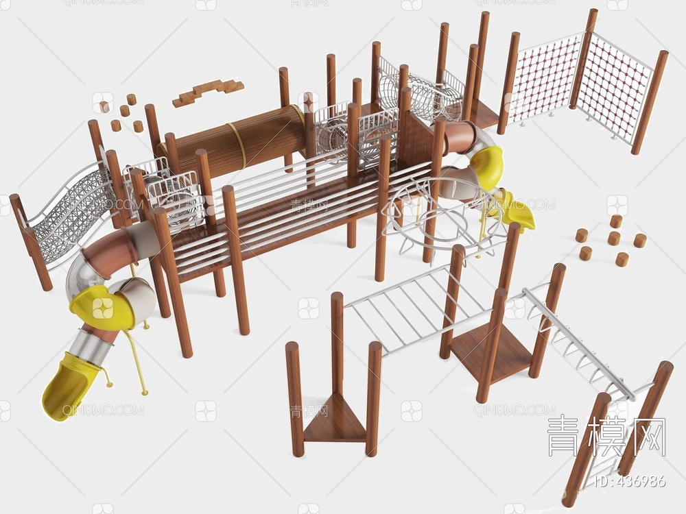 儿童娱乐攀爬滑梯3D模型下载【ID:436986】