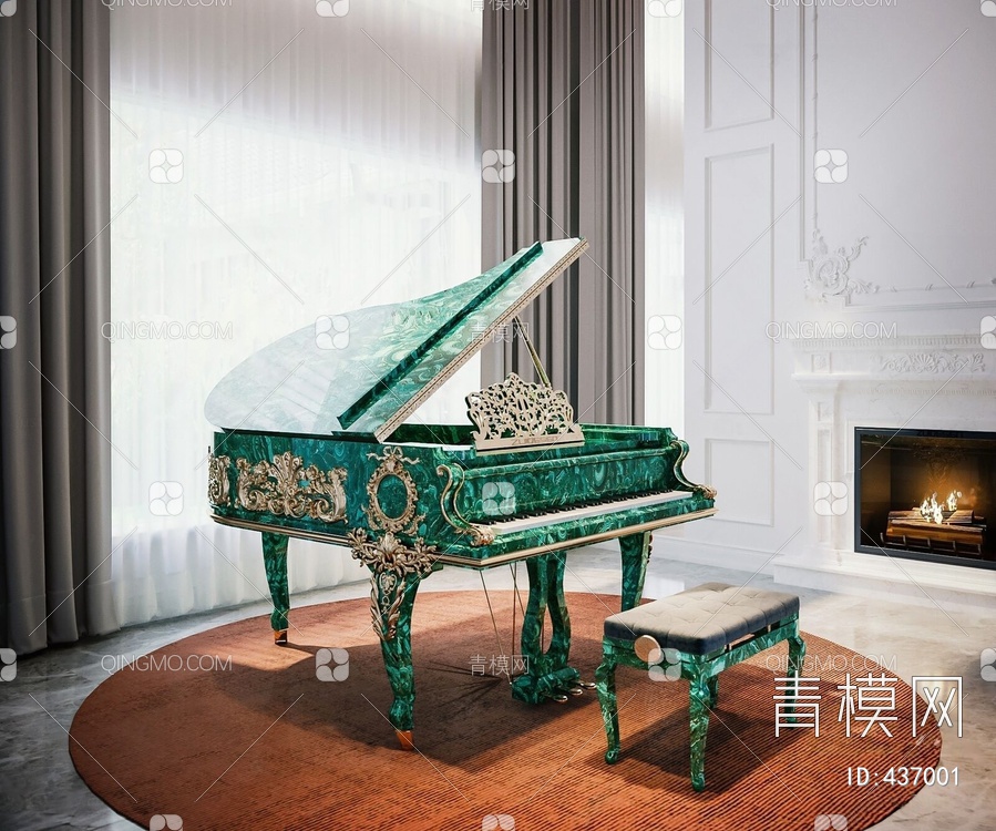 钢琴3D模型下载【ID:437001】