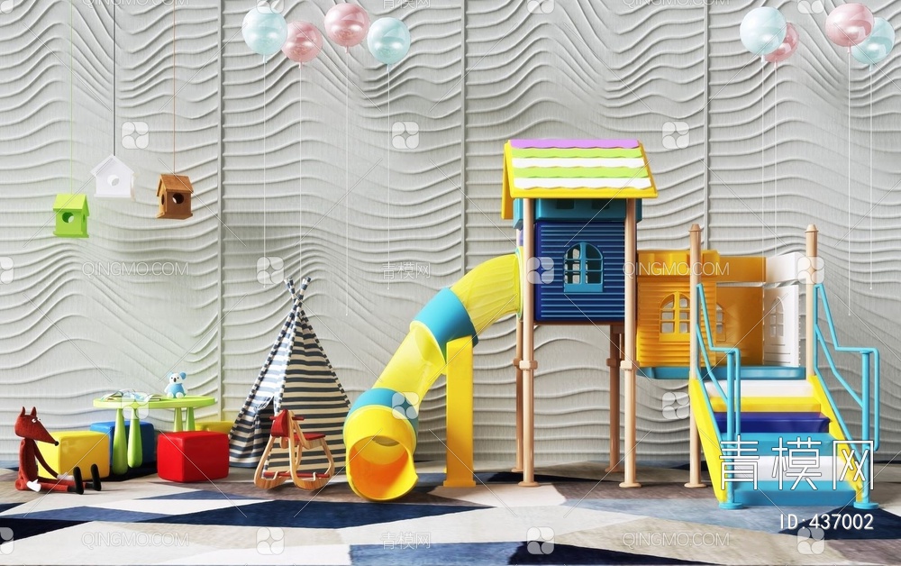 儿童游乐设施3D模型下载【ID:437002】