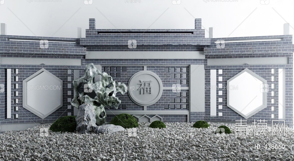 庭院景观小品枯山水石3D模型下载【ID:438660】