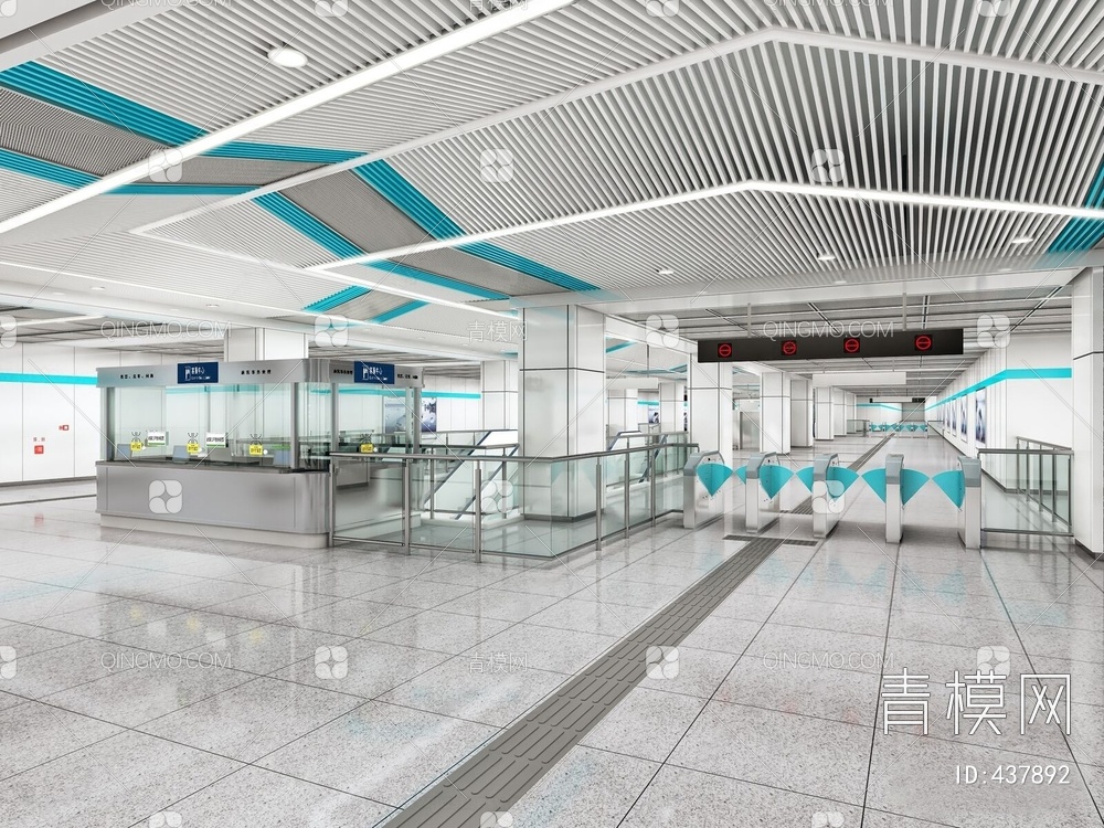 火车站地铁站车站站厅站台3D模型下载【ID:437892】