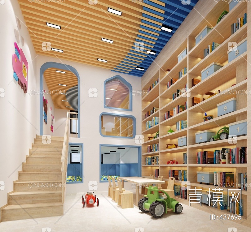 幼儿园阅览室3D模型下载【ID:437695】