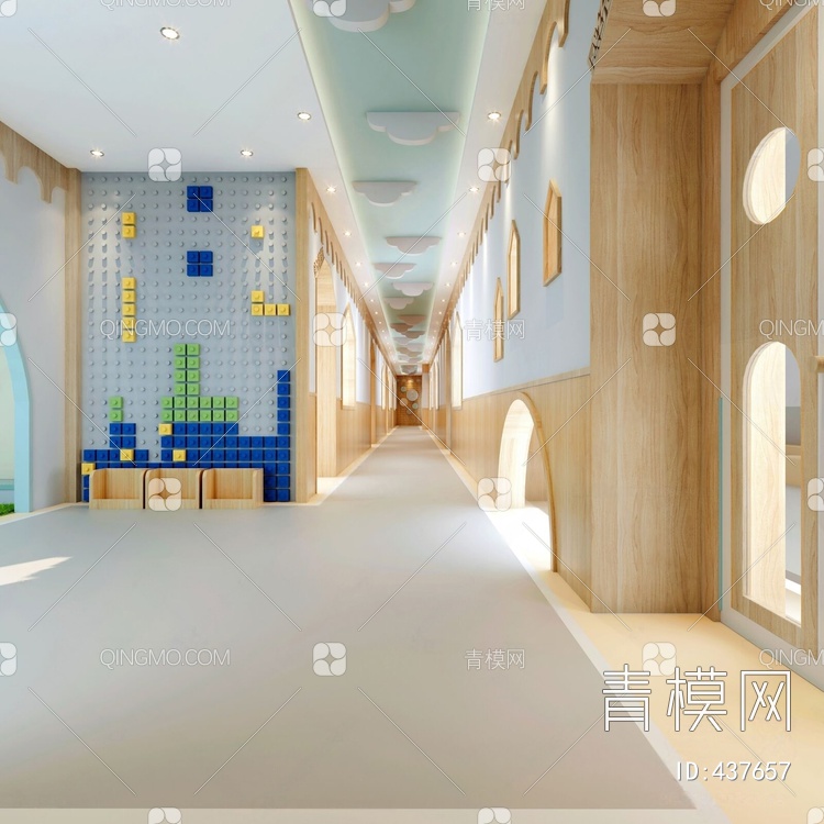幼儿园走廊3D模型下载【ID:437657】