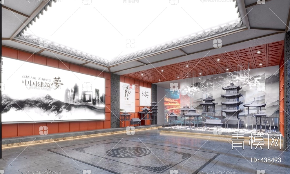 建筑文化博物馆展厅3D模型下载【ID:438493】