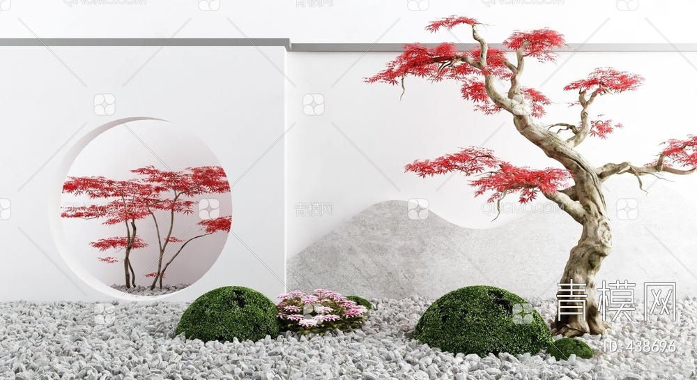 庭院景观小品枯山水石3D模型下载【ID:438696】