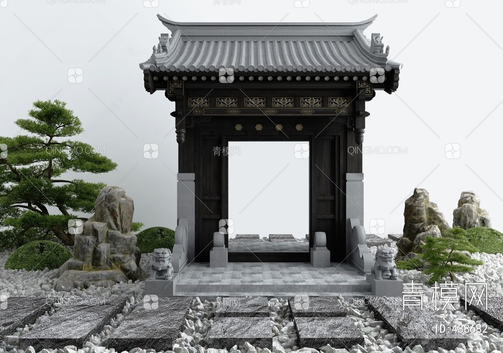 庭院景观大门景观3D模型下载【ID:438682】