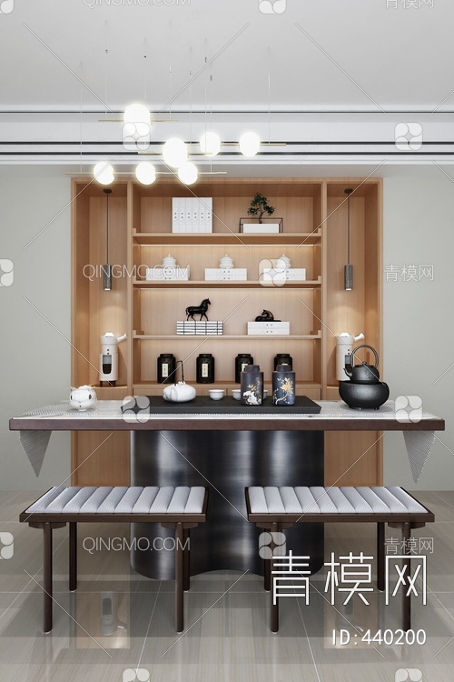 上海大朴室内设计 茶室3D模型下载【ID:440200】