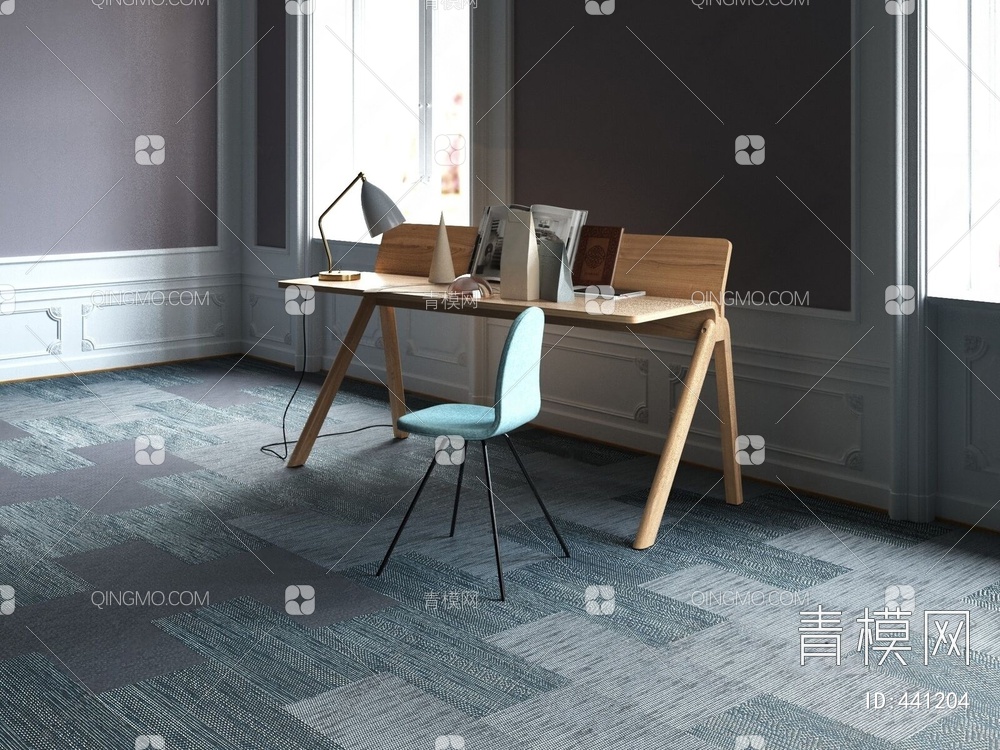 书桌椅组合3D模型下载【ID:441204】
