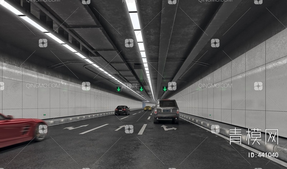 地下车道隧道3D模型下载【ID:441040】