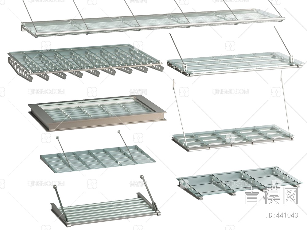 玻璃雨棚3D模型下载【ID:441043】