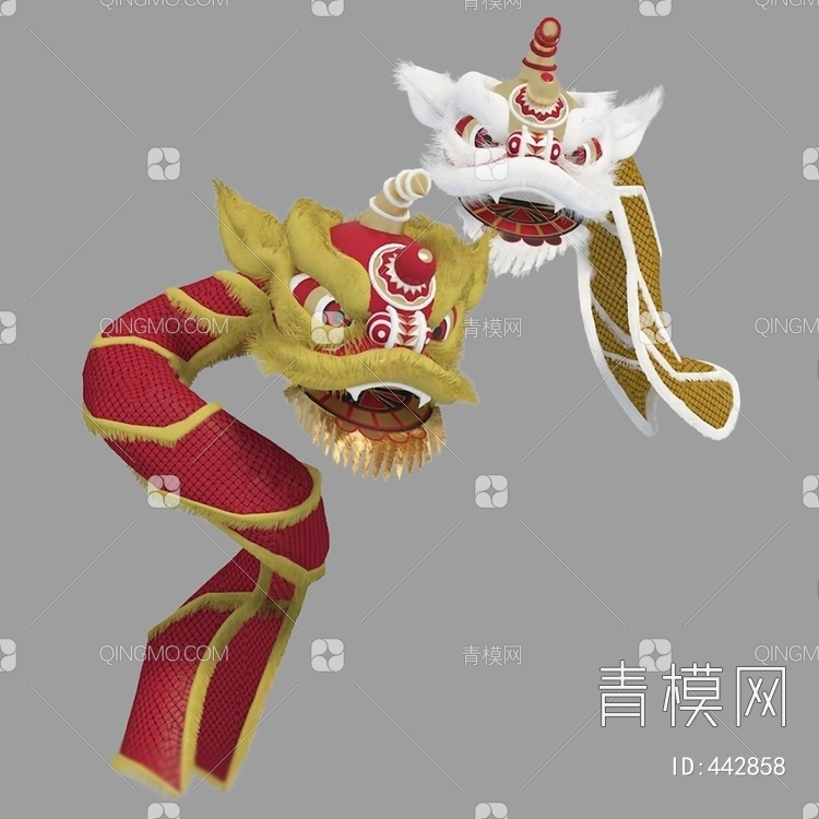 舞狮3D模型下载【ID:442858】