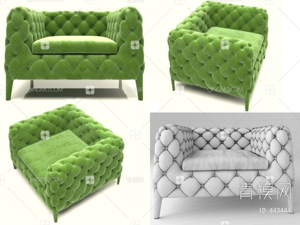 单人沙发3D模型下载【ID:443444】