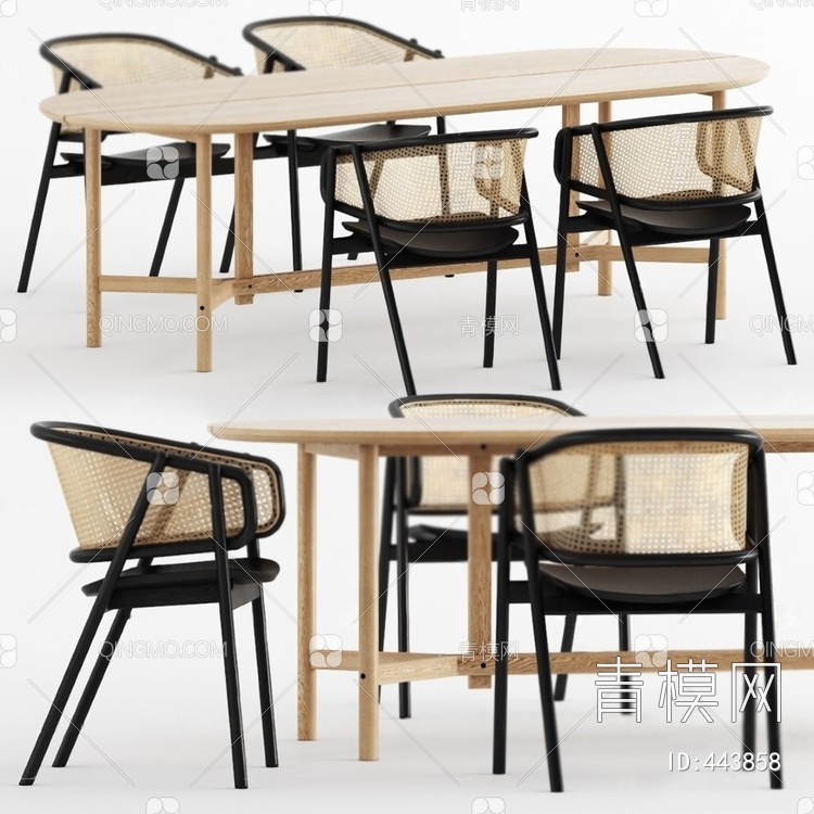 餐桌椅组合3D模型下载【ID:443858】