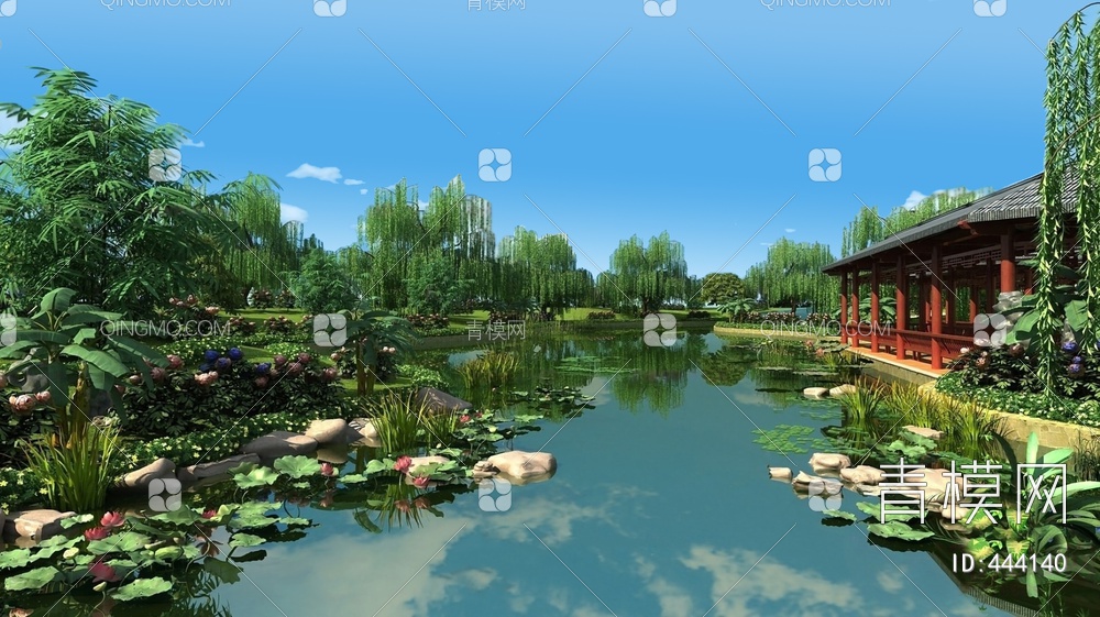园林景观3D模型下载【ID:444140】