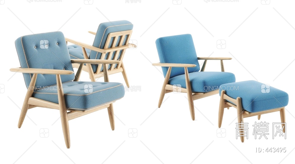 单人沙发3D模型下载【ID:443495】