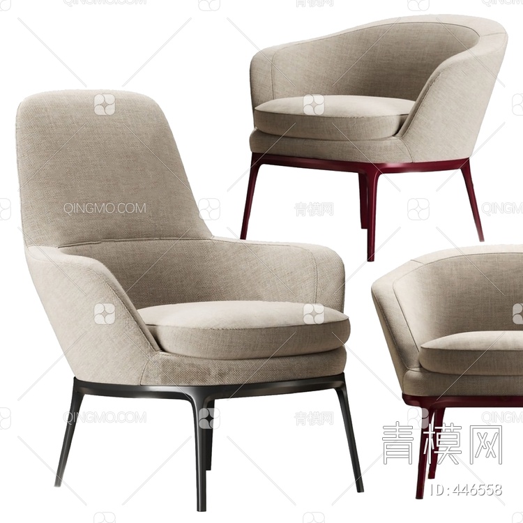 沙发椅3D模型下载【ID:446558】