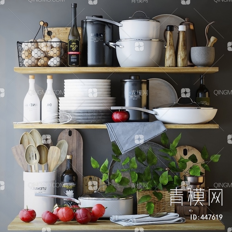 厨房用品3D模型下载【ID:447619】