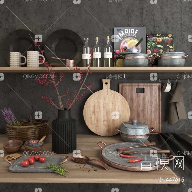 厨房用品3D模型下载【ID:447615】