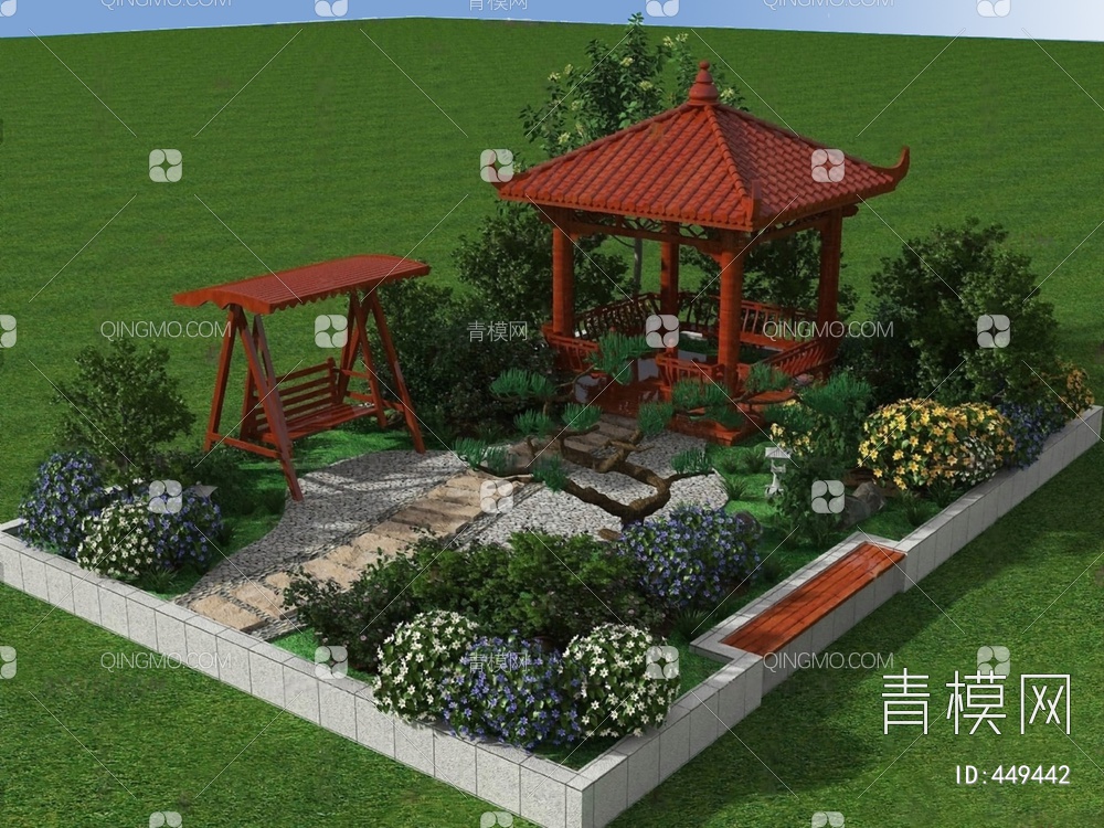 园林景观3D模型下载【ID:449442】