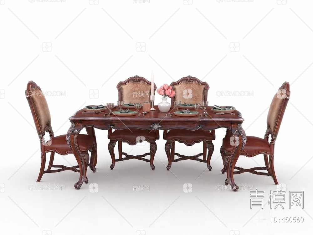 餐桌椅组合3D模型下载【ID:450560】