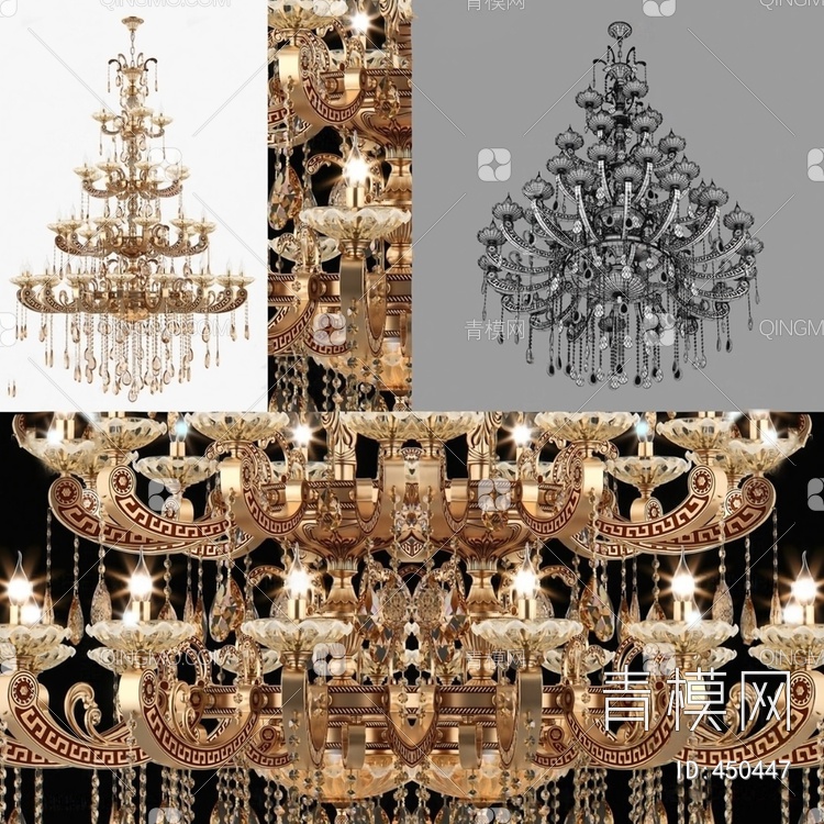 水晶吊灯3D模型下载【ID:450447】