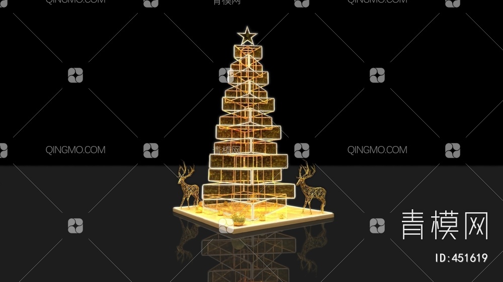 圣诞树3D模型下载【ID:451619】