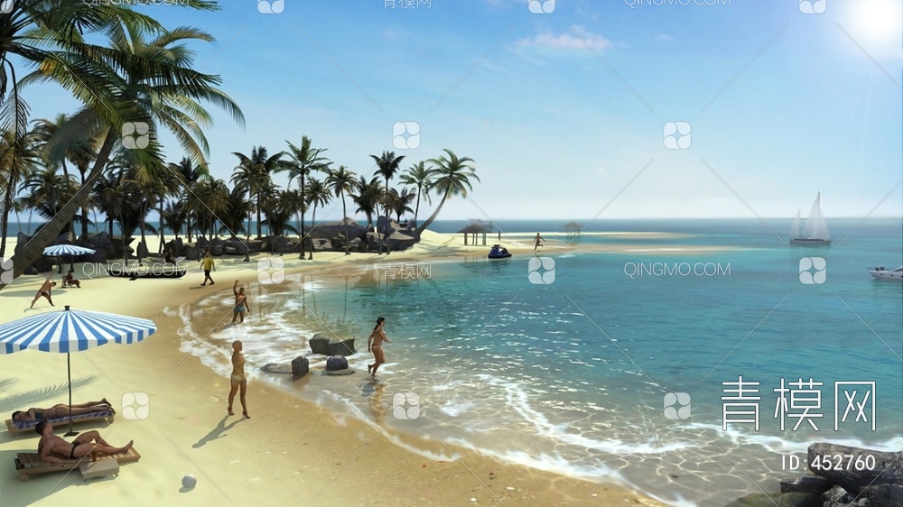 沙滩3D模型下载【ID:452760】