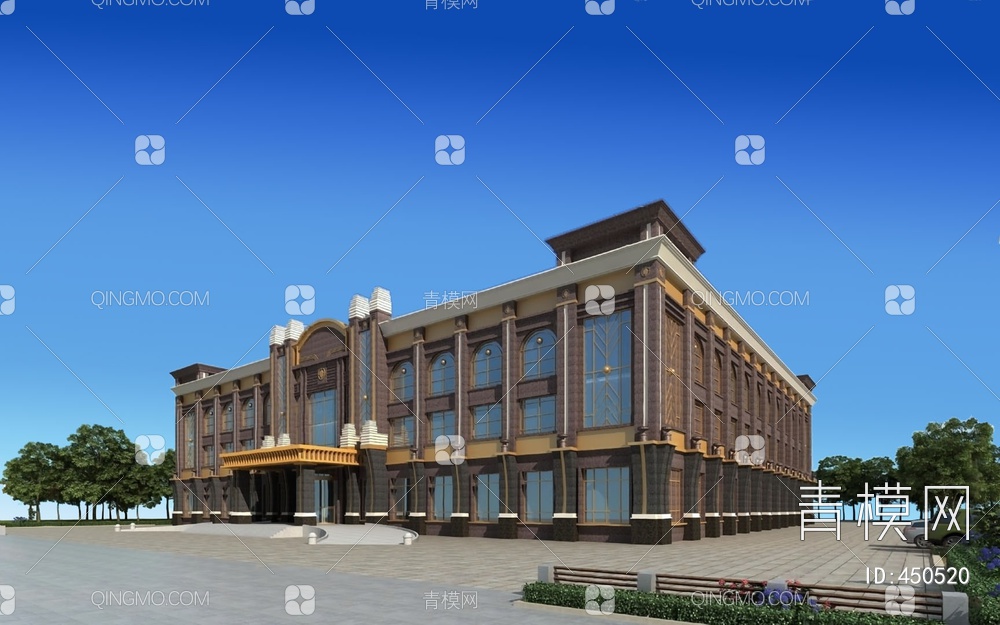 酒店建筑3D模型下载【ID:450520】