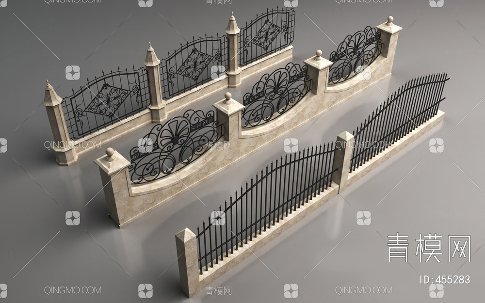 围墙3D模型下载【ID:455283】